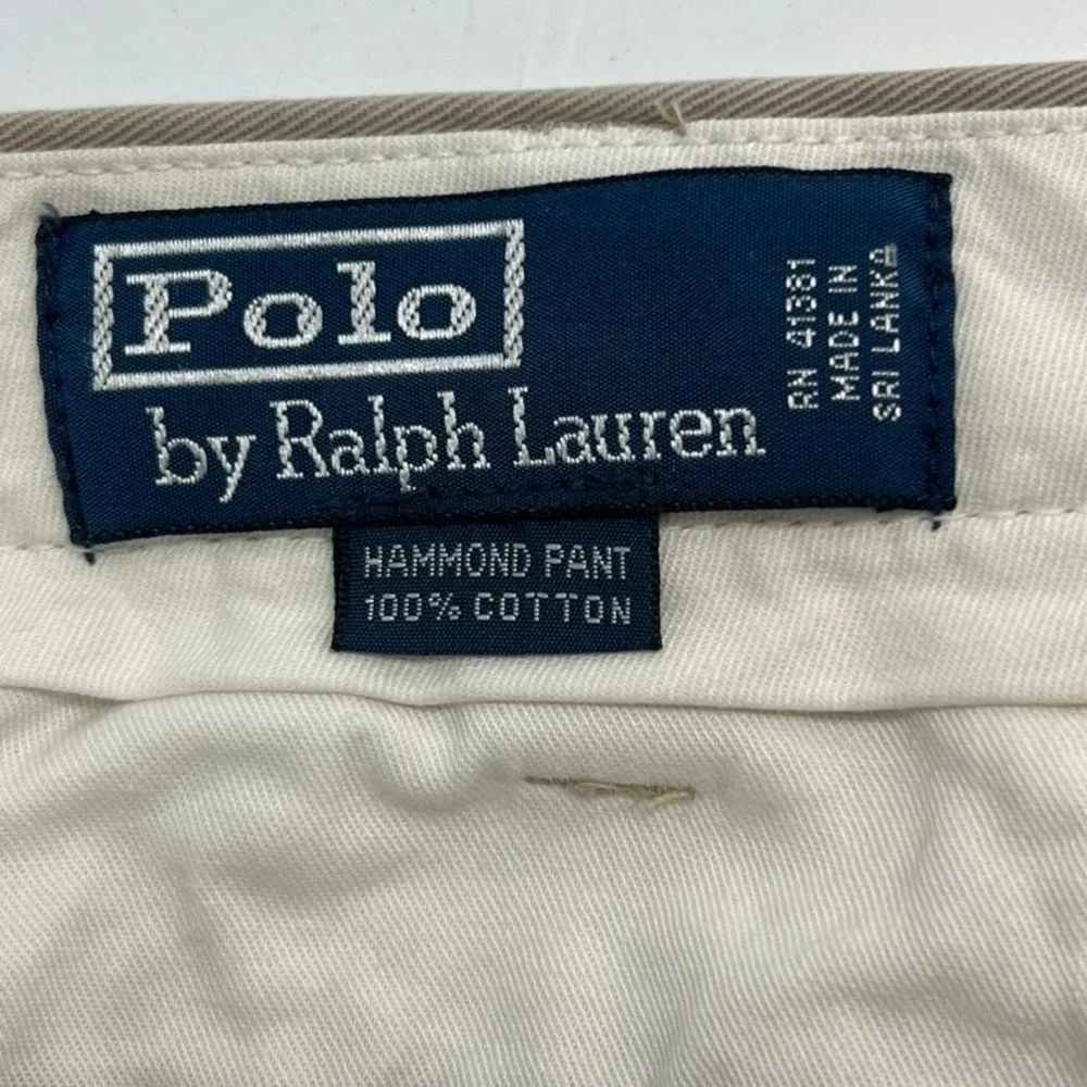 Ralph Lauren Classic Polo Chino Pants Men's Size 38 x 30 Pleated Khaki Trousers - Picture 11 of 13
